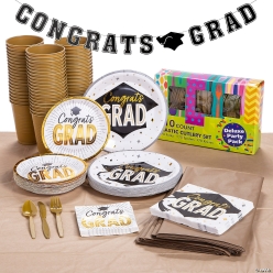 *Bulk 477pc Congrats Grad Gold Tableware Kit for 50